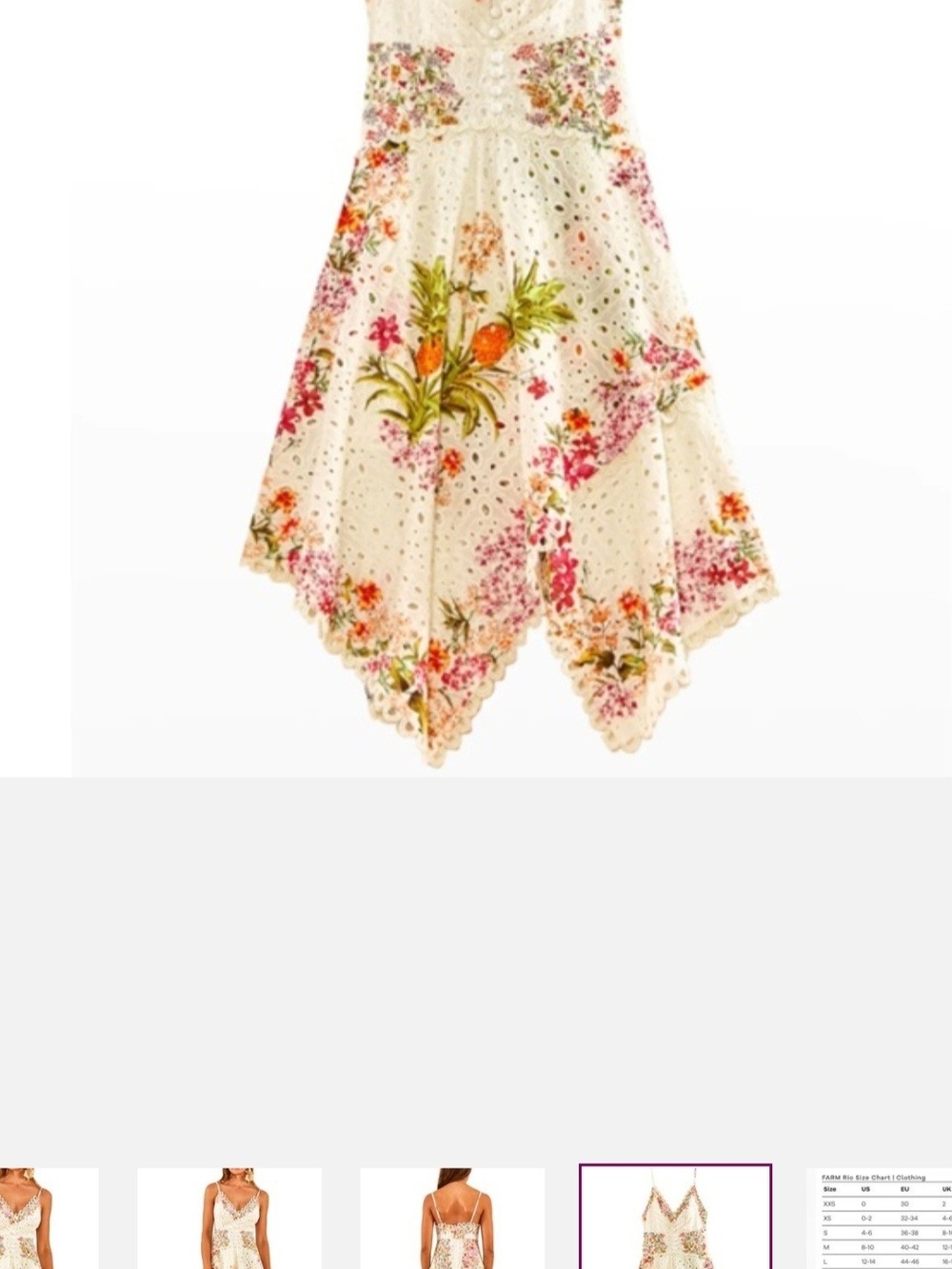 FARM Rio Ivory Eyelet Midi Dress with Floral Print - Picture 6 of 7